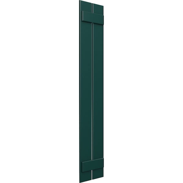 True Fit PVC Two Board Spaced Board-n-Batten Shutters, Thermal Green, 11 1/4W X 78H